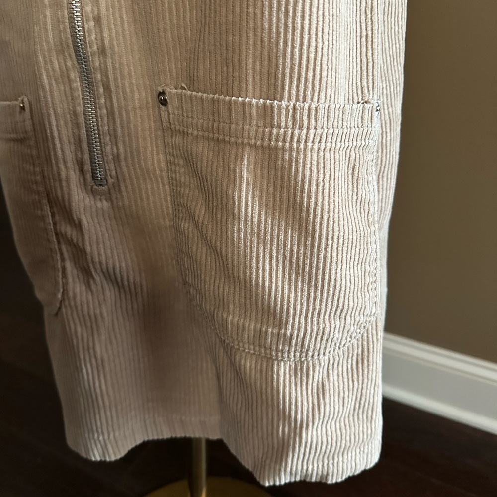 Vintage center aisle Tan Corduroy Zip-Front Dress Size L - Picture 4 of 7